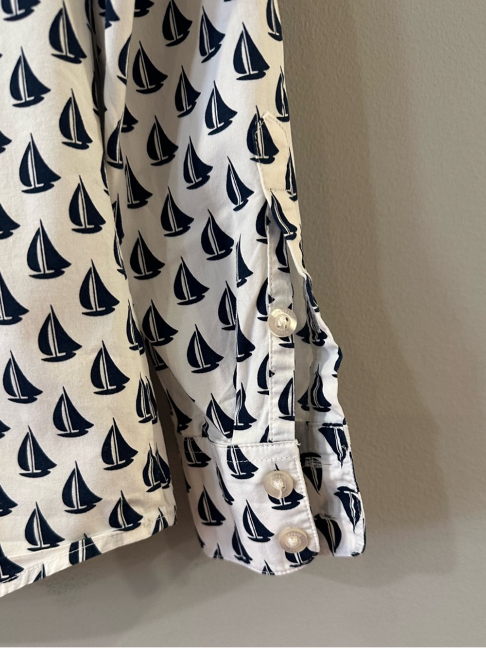 Vineyard Vines White Button-Up Shirt with Navy Sailboat Print - Picture 5 of 5